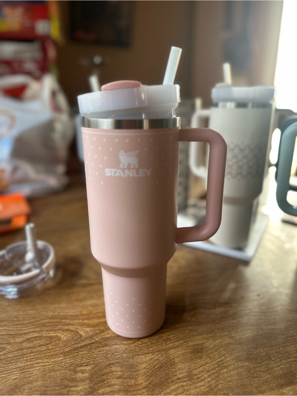 Stanley Pink Travel Tumbler with Handle 40oz